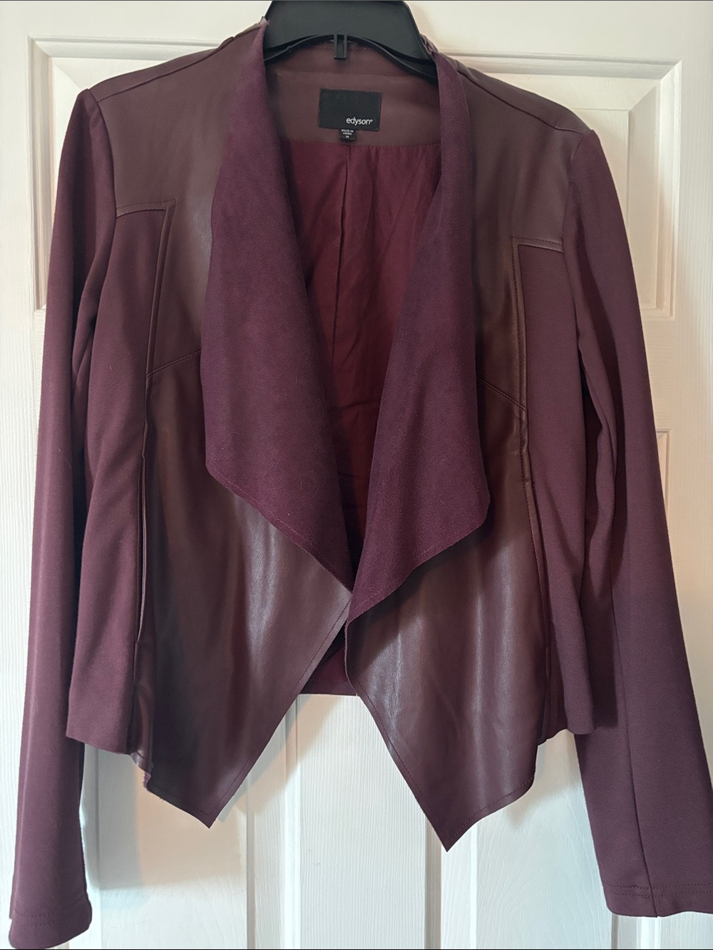 Edyson Women's Draped Open-Front suede Blazer in Plum